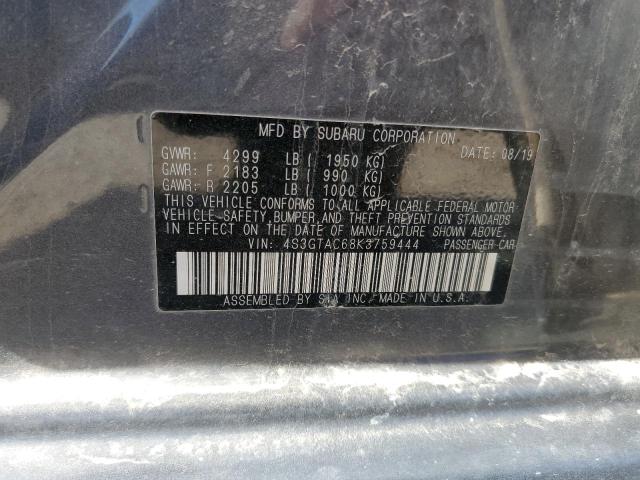 2019 Subaru Impreza Premium VIN: 4S3GTAC68K3759444 Lot: 60922814