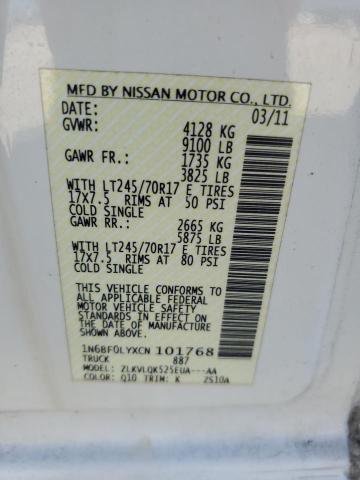 2012 Nissan Nv 2500 VIN: 1N6BF0LYXCN101768 Lot: 62927864