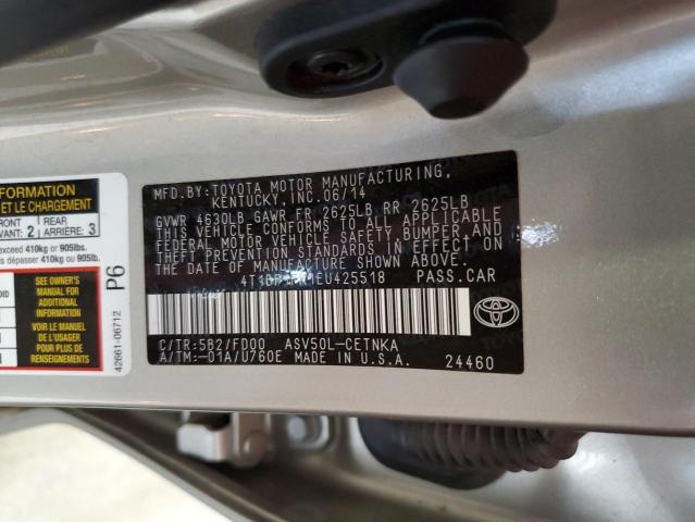 VIN 4T1BF1FK1EU425518 2014 Toyota Camry, L no.13