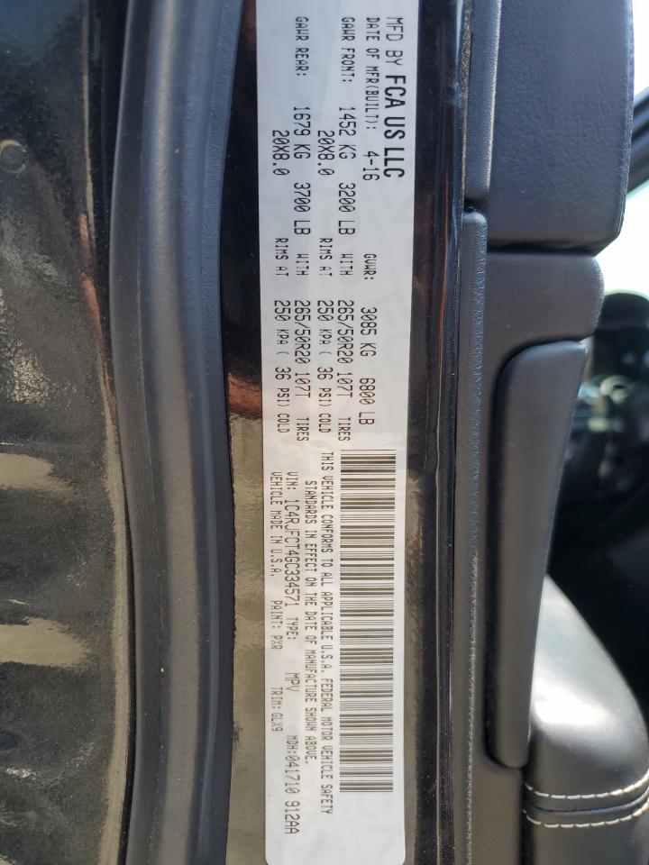 1C4RJFCT4GC334571 2016 Jeep Grand Cherokee Overland