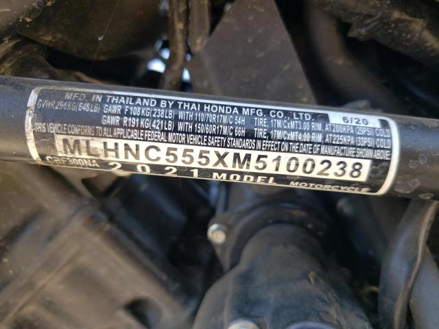 2021 HONDA CBF300 NA MLHNC555XM5100238