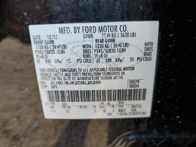 2013 Lincoln Mkx VIN: 2LMDJ8JK2DBL26299 Lot: 61367954