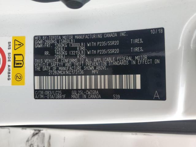 2T2BZMCA1KC173136 2019 LEXUS RX - Image 14