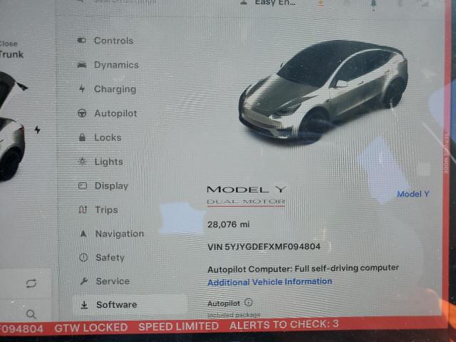 2021 Tesla Model Y VIN: 5YJYGDEFXMF094804 Lot: 62110174