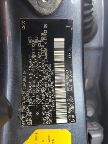 2005 Toyota Highlander Limited VIN: JTEEP21A350105378 Lot: 61523004