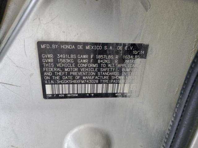 2015 HONDA FIT EX - 3HGGK5H8XFM743028