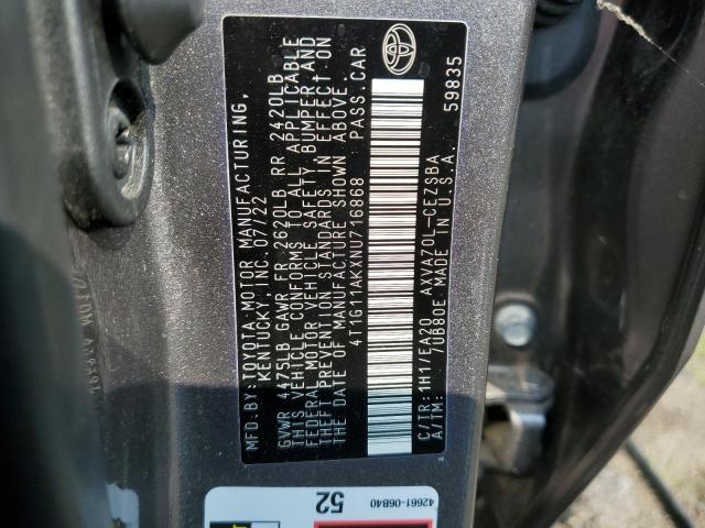 VIN 4T1G11AKXNU716868 2022 Toyota Camry, SE no.12