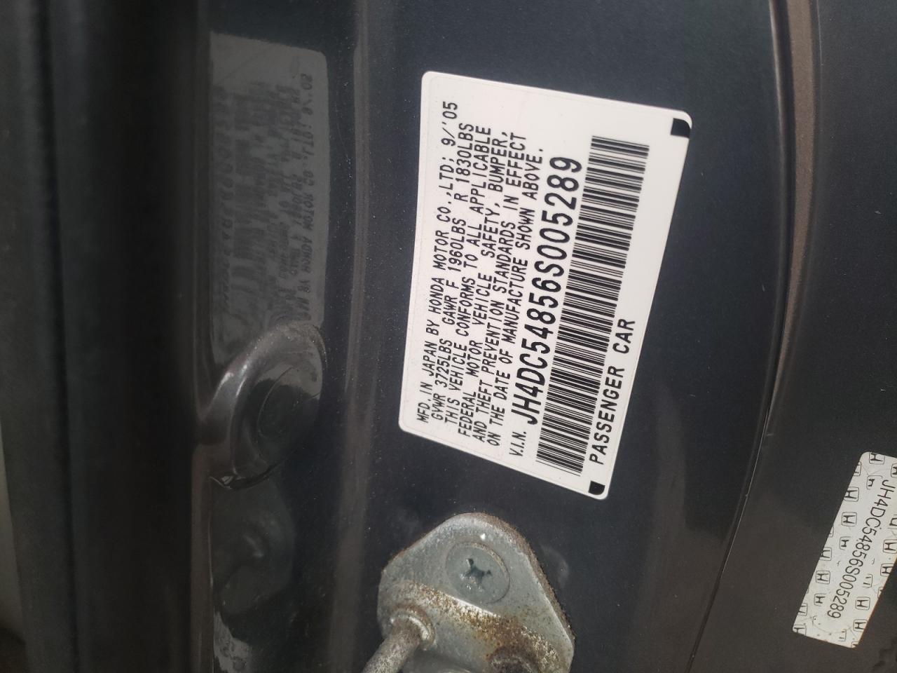 JH4DC54856S005289 2006 Acura Rsx