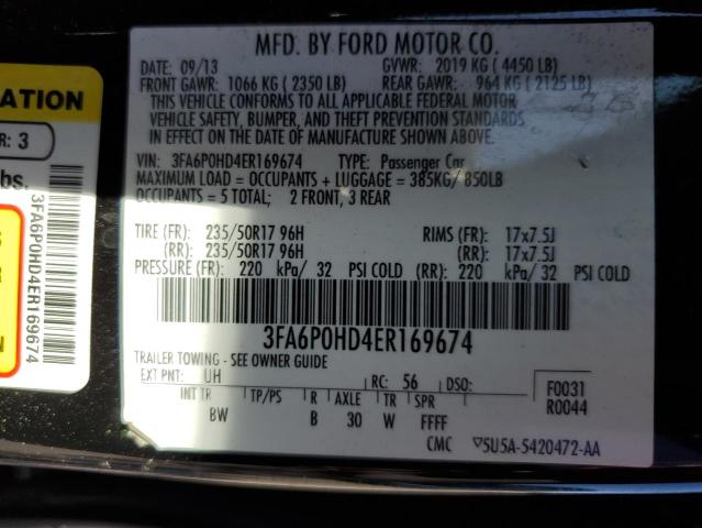 VIN 3FA6P0HD4ER169674 2014 Ford Fusion, SE no.12