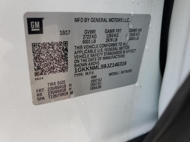 VIN 1GKKNMLS9JZ146316 2018 GMC Acadia, Slt-1 no.13