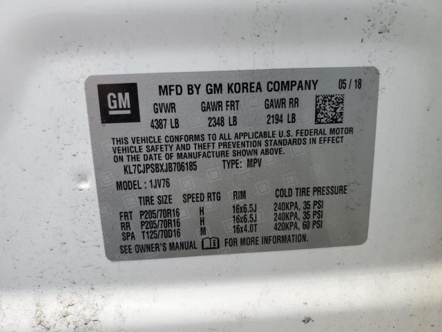 2018 CHEVROLET TRAX 1LT - KL7CJPSBXJB706185