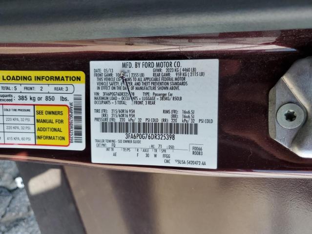 VIN 3FA6P0G76DR325398 2013 Ford Fusion, S no.12