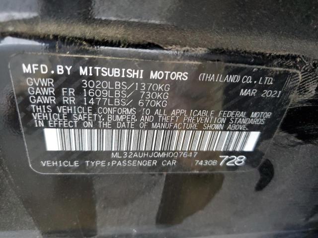 2021 Mitsubishi Mirage Es VIN: ML32AUHJ0MH007647 Lot: 63096564