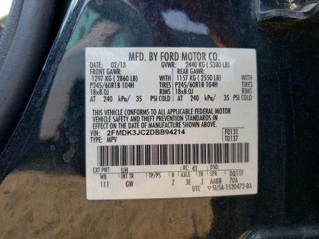 VIN 2FMDK3JC2DBB94214 2013 Ford Edge, Sel no.12