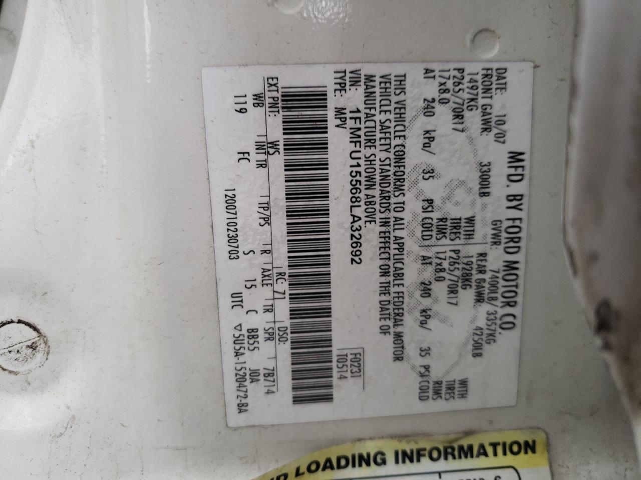 1FMFU15568LA32692 2008 Ford Expedition Xlt