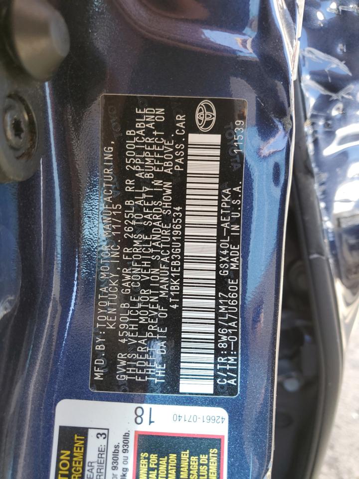 4T1BK1EB3GU196534 2016 Toyota Avalon Xle