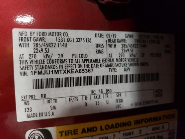 2019 Ford Expedition Platinum VIN: 1FMJU1MTXKEA85367 Lot: 60401584