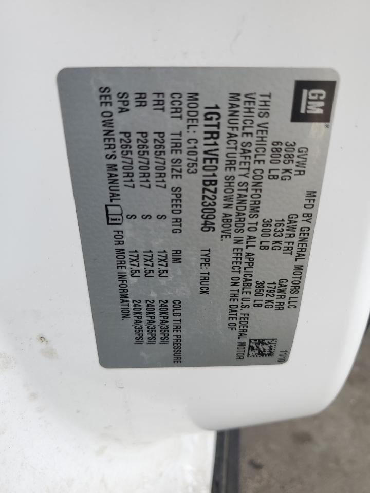 1GTR1VE01BZ230946 2011 GMC Sierra C1500 Sle