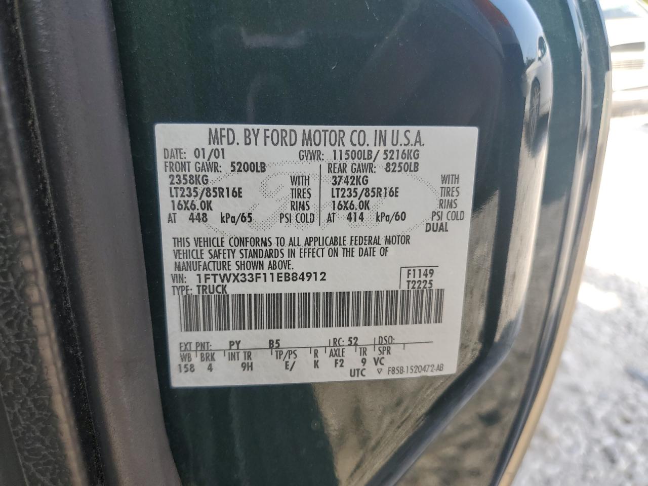1FTWX33F11EB84912 2001 Ford F350 Super Duty