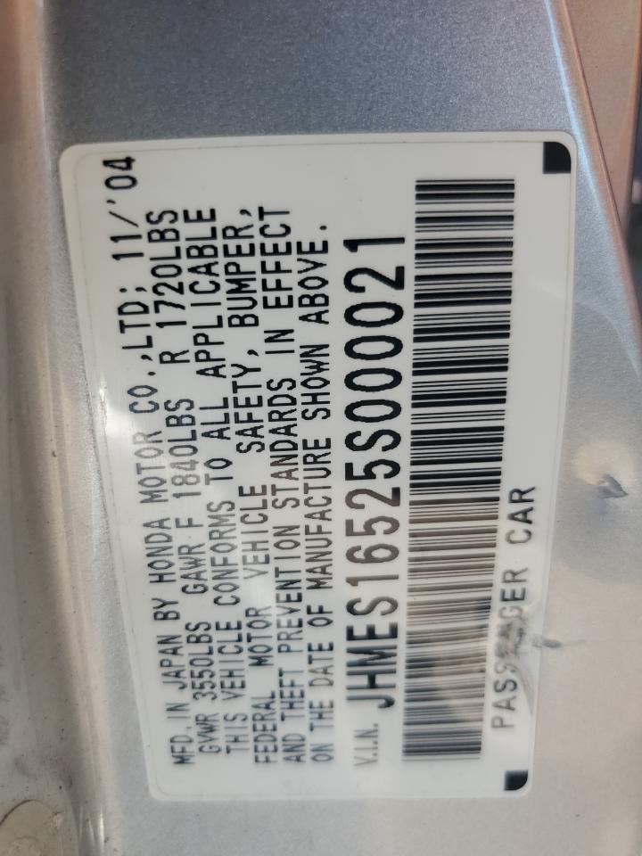 JHMES16525S000021 2005 Honda Civic Lx JHMES16525S000021 2005 Honda Civic Lx
