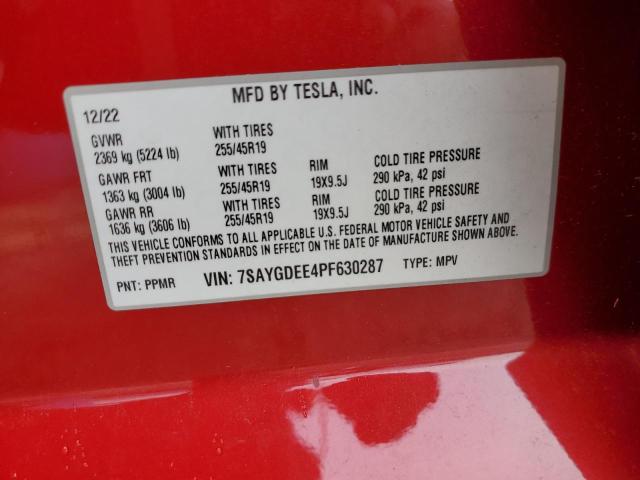 7SAYGDEE4PF630287 2023 TESLA MODEL Y - Image 13