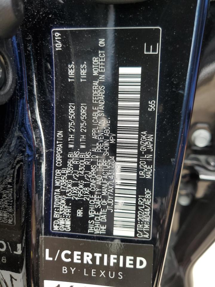 JTJDY7AX7L4317704 2020 Lexus Lx 570