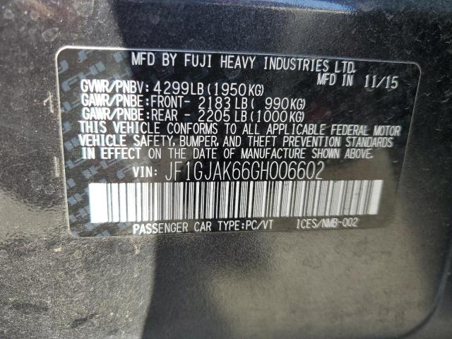 2016 SUBARU IMPREZA LI - JF1GJAK66GH006602