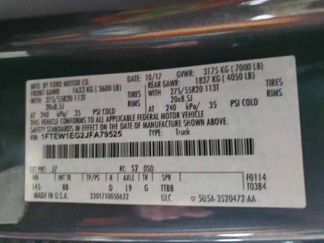 2018 FORD F150 SUPER - 1FTEW1EG2JFA79525