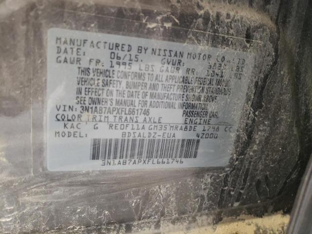 2015 Nissan Sentra S VIN: 3N1AB7APXFL661746 Lot: 61107204