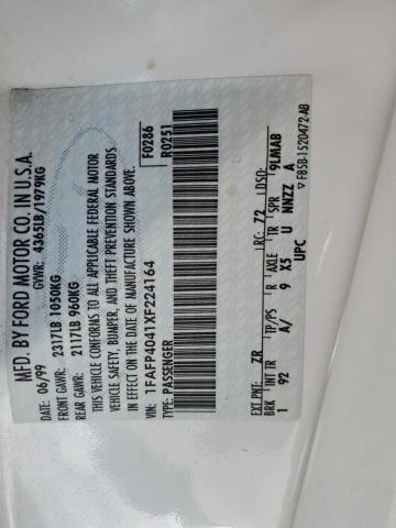 1999 Ford Mustang VIN: 1FAFP4041XF224164 Lot: 61339544