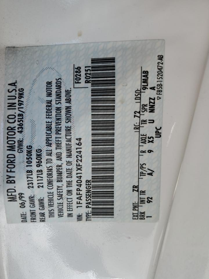1FAFP4041XF224164 1999 Ford Mustang