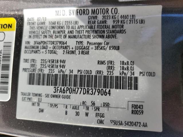 VIN 3FA6P0H77DR379064 2013 Ford Fusion, SE no.12