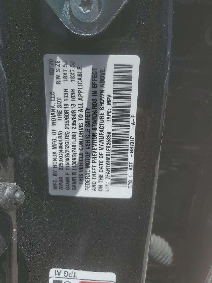 7FART6H80LE026359 2020 Honda Cr-V Exl