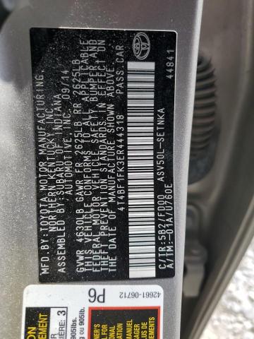 VIN 4T4BF1FK3ER444318 2014 Toyota Camry, L no.12