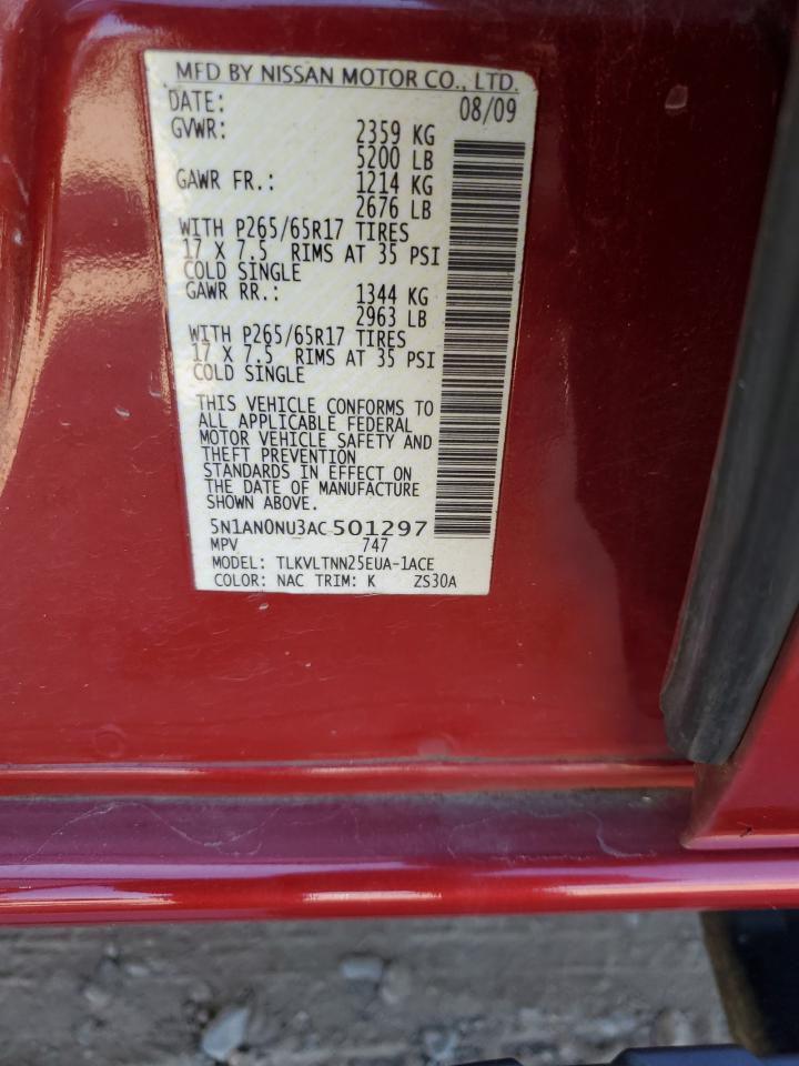 5N1AN0NU3AC501297 2010 Nissan Xterra Off Road