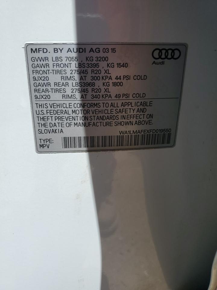 WA1LMAFEXFD019550 2015 Audi Q7 Tdi Premium Plus