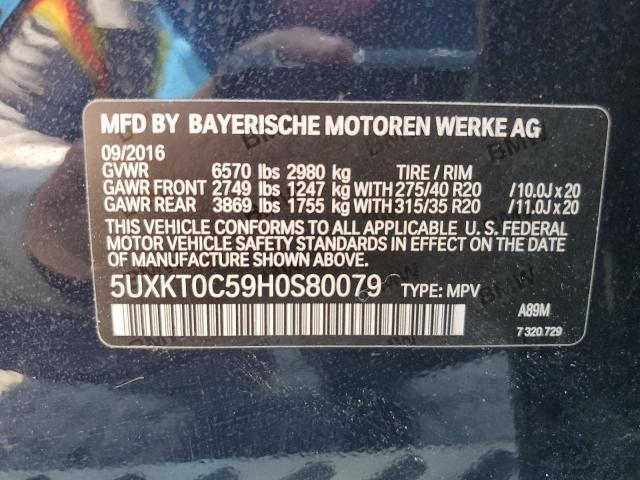 VIN 5UXKT0C59H0S80079 2017 BMW X5, Xdr40E no.13