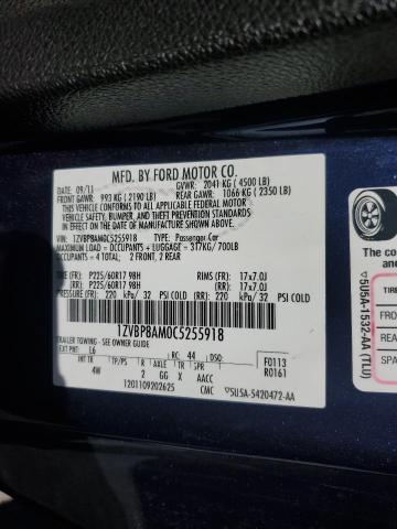 2012 Ford Mustang VIN: 1ZVBP8AM0C5255918 Lot: 60914934