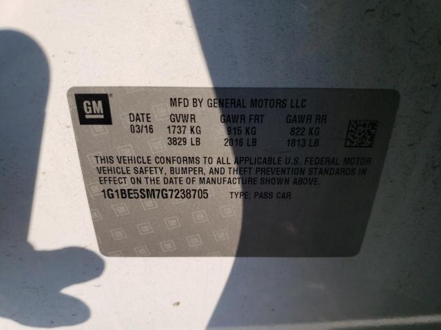 2016 CHEVROLET CRUZE LT - 1G1BE5SM7G7238705