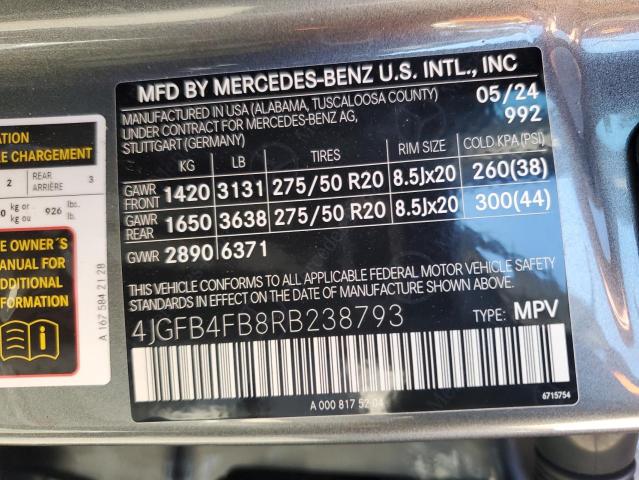 VIN 4JGFB4FB8RB238793 2024 Mercedes-Benz GLE-Class,... no.14