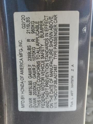 2020 HONDA ACCORD SPO - 1HGCV1F38LA072487