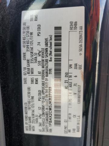 2018 Ford Transit T-350 VIN: 1FBAX2CM3JKB27703 Lot: 61208114