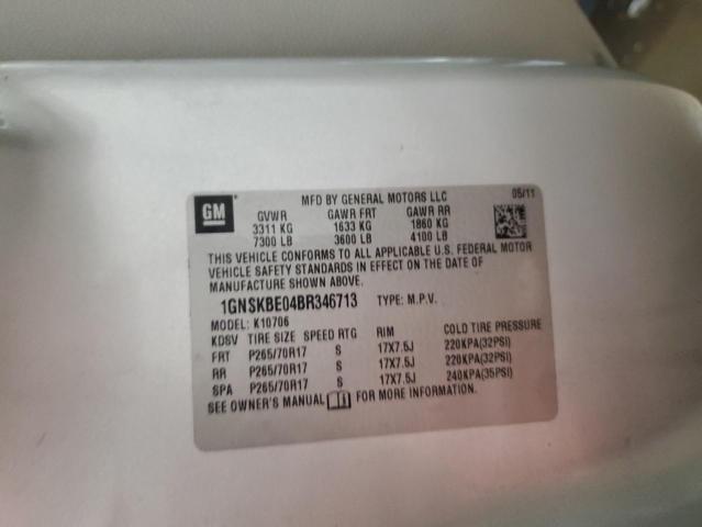 2011 Chevrolet Tahoe K1500 Lt VIN: 1GNSKBE04BR346713 Lot: 61569874