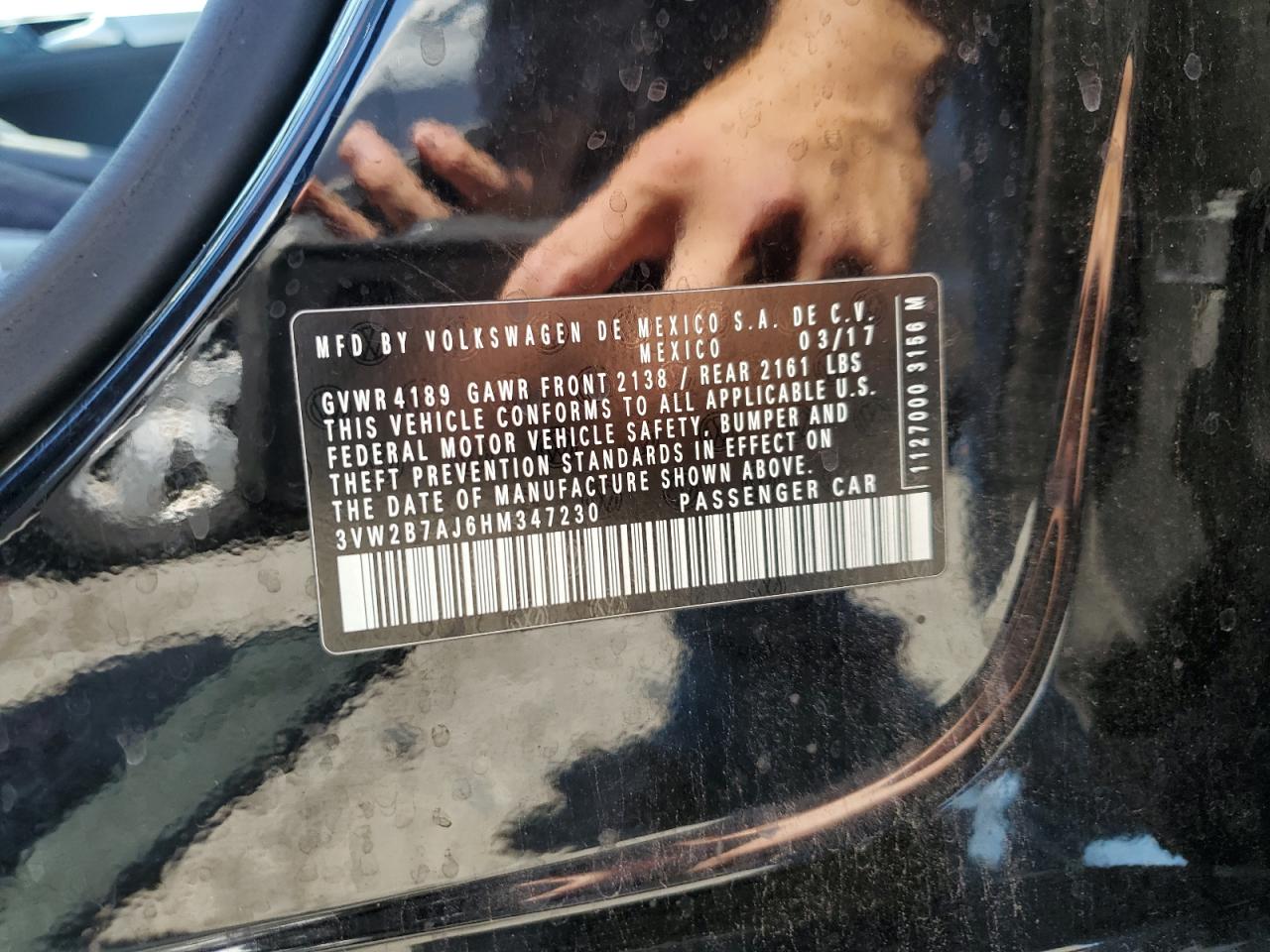 3VW2B7AJ6HM347230 2017 Volkswagen Jetta S