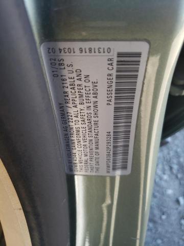 2002 Volkswagen Passat Gls VIN: WVWPD63B42P293284 Lot: 61695214