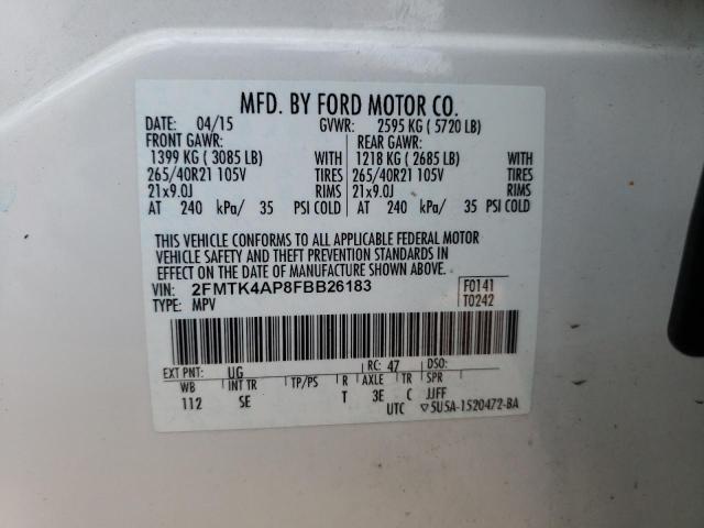2015 FORD EDGE SPORT - 2FMTK4AP8FBB26183