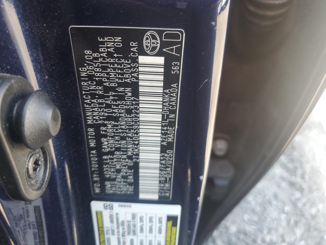 2T1KE40E59C022317 2009 Toyota Corolla Matrix S