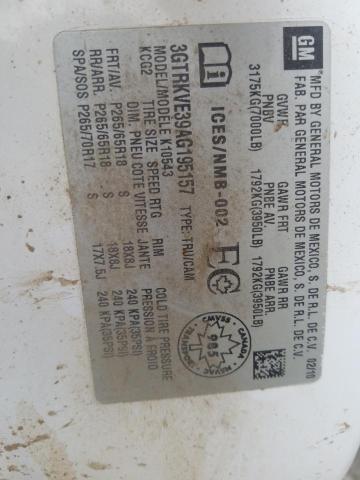 2010 GMC Sierra K1500 Sle VIN: 3GTRKVE39AG195157 Lot: 61037184