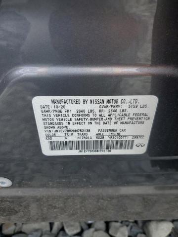 2021 Infiniti Q50 Luxe VIN: JN1EV7BRXMM752138 Lot: 61622094