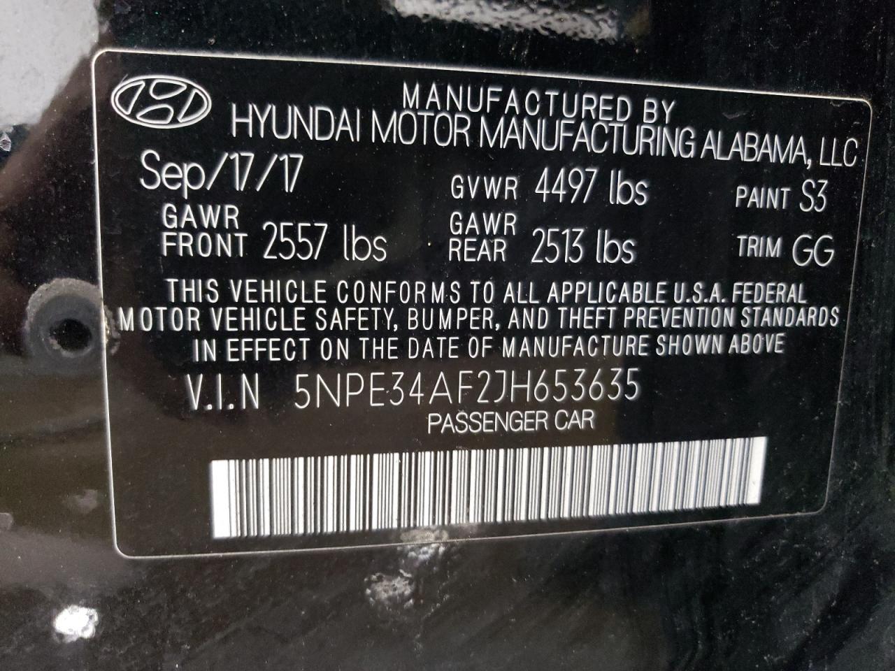 5NPE34AF2JH653635 2018 Hyundai Sonata Sport